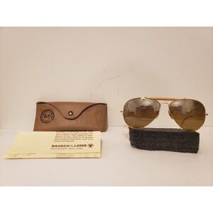 Vintage B&L Ray Ban L1634 Large Metals Aviators Brown Mirrored Sunglasses